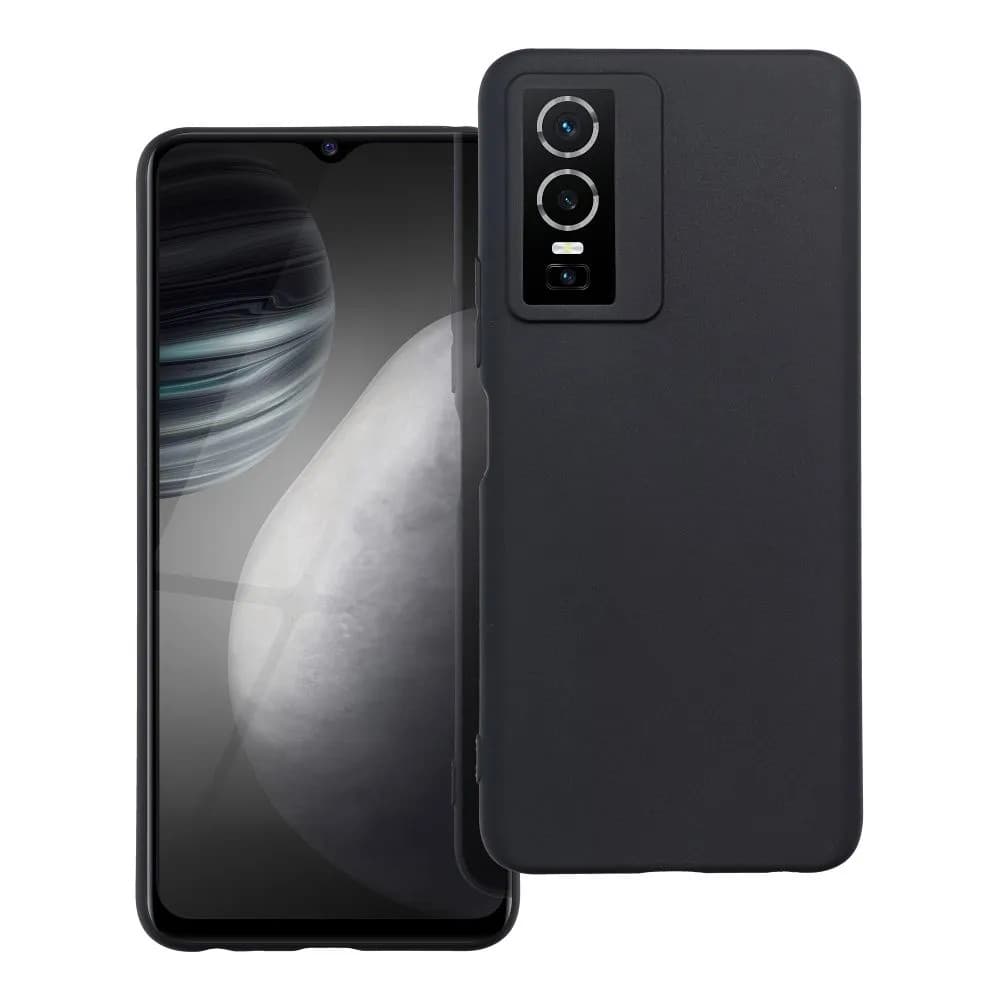Husa protectie Vivo Y76 5G, Matt TPU, silicon moale, negru — principală