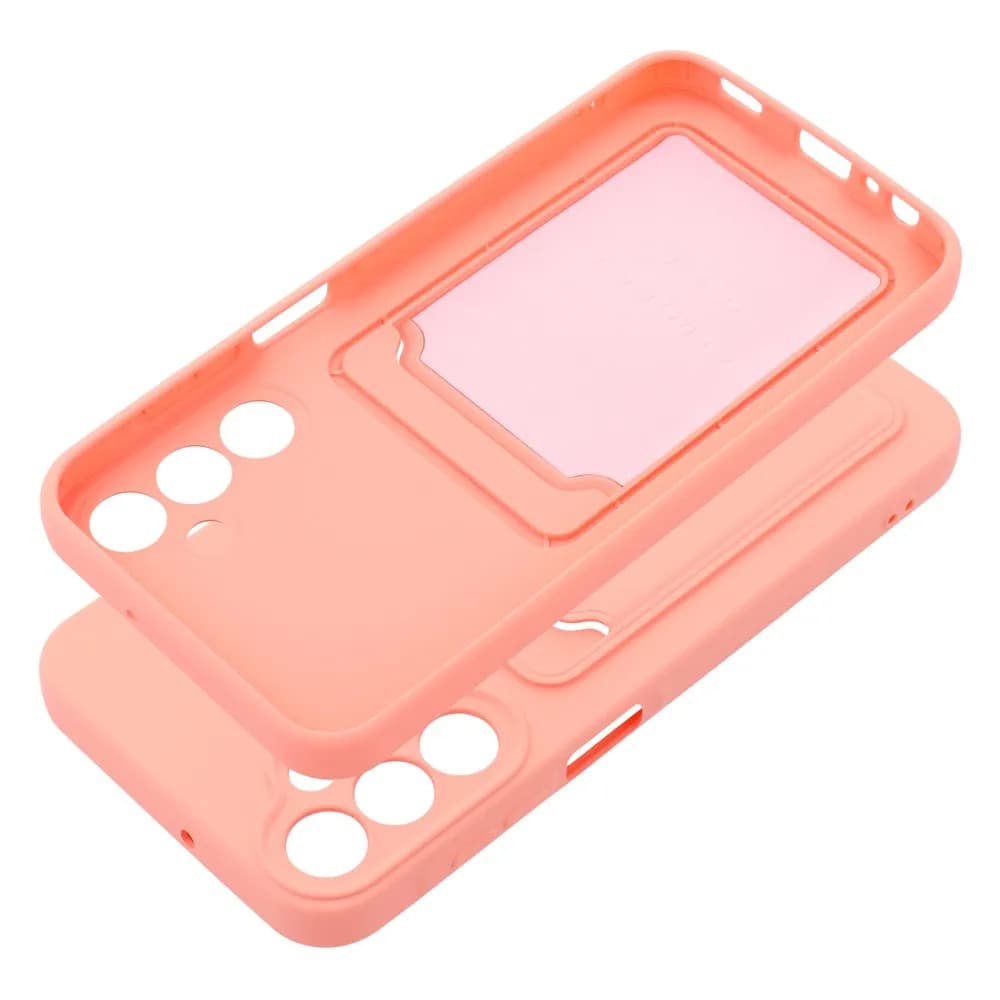 Husa protectie Samsung Galaxy A15, Card Case, buzunar pentru carduri/cartele, roz pal — varianta 2