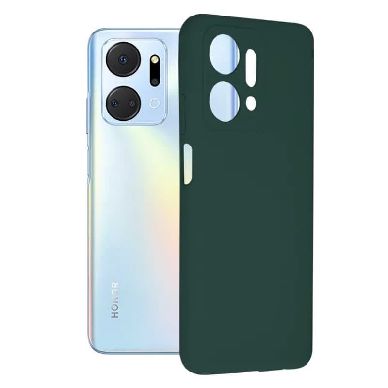 Husa protectie Honor X7a, Matt TPU, silicon moale, verde inchis — principală