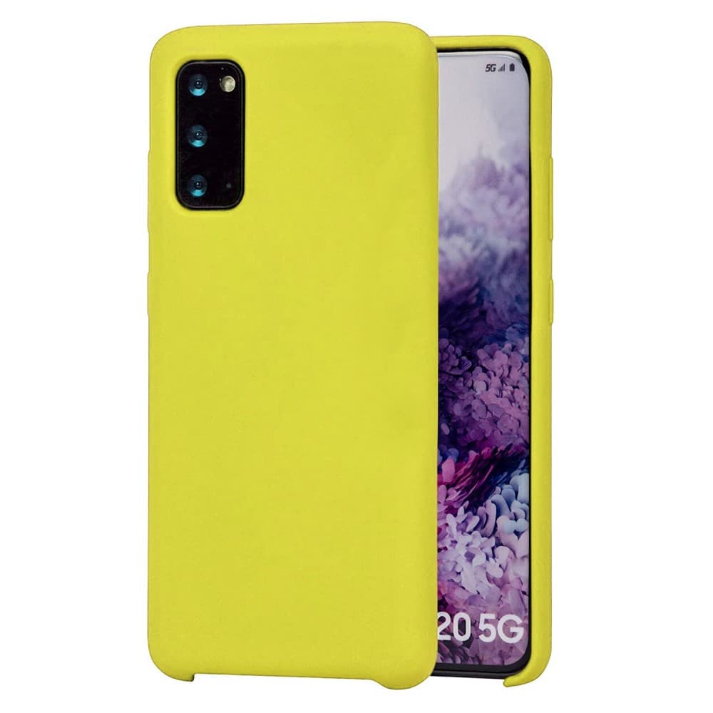Husa protectie MySafe Silic pentru Apple iPhone 12 Mini, catifea in interior, galben — principală