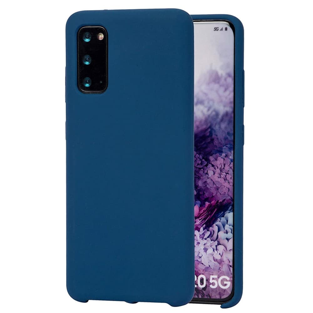 Husa protectie MySafe Silic pentru Apple iPhone 7/8/SE2, catifea in interior, albastru inchis — principală