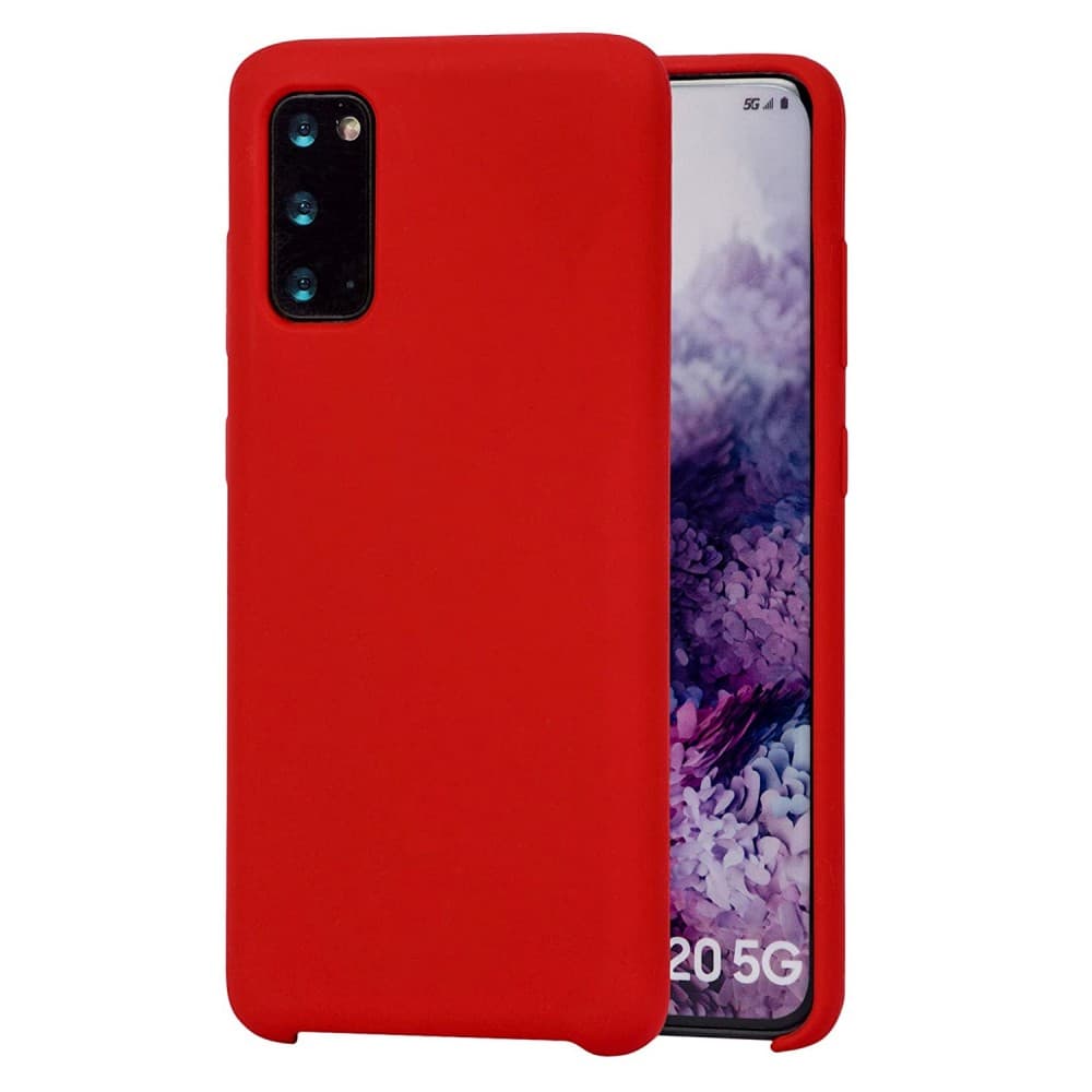 Husa protectie MySafe Silic pentru Apple iPhone 12 Mini, catifea in interior, rosu — principală