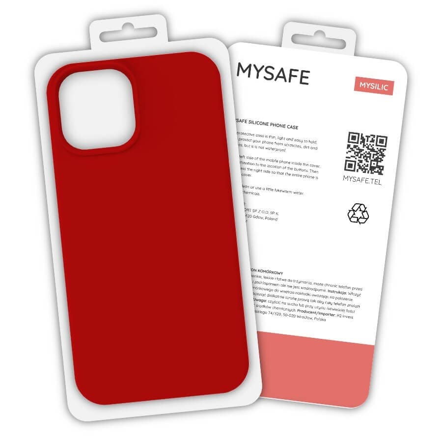 Husa protectie MySafe Silic pentru Apple iPhone 13 Mini, catifea in interior, rosu — varianta 7