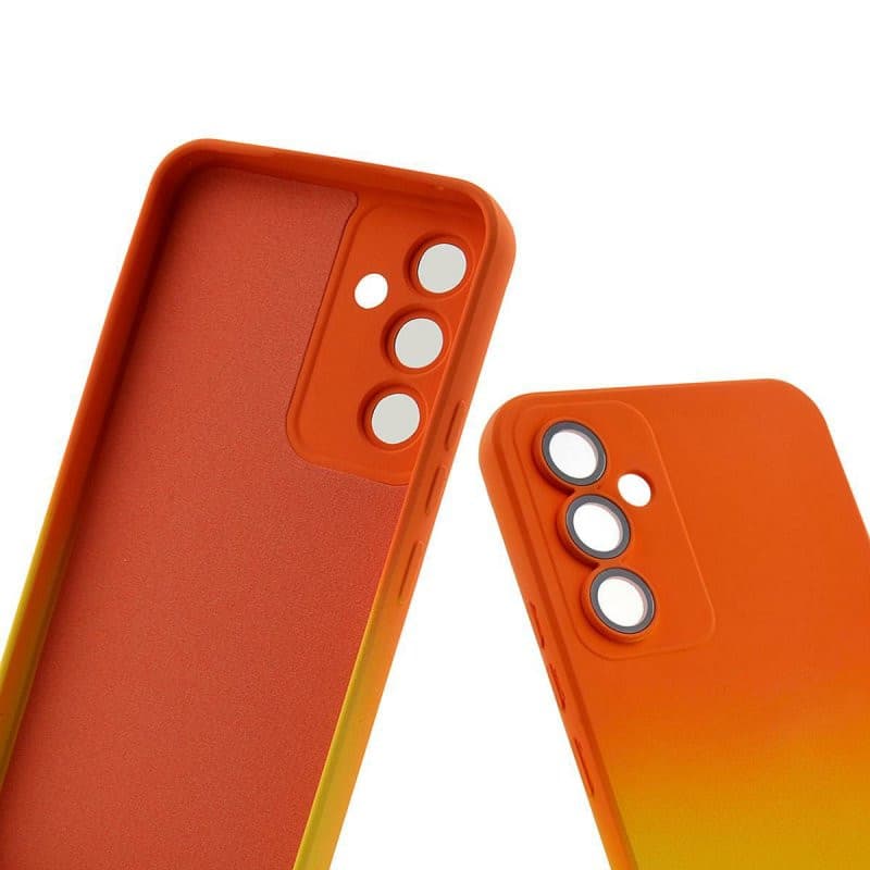 Husa Samsung Galaxy A24 4G, Luxury Ombre Silicone, catifea in interior, protectie camere, portocaliu/galben — varianta 4