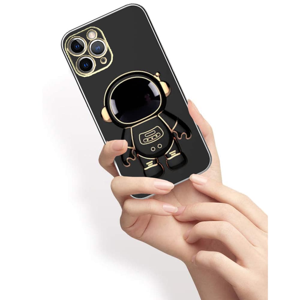 Husa Apple iPhone 15 Pro Max, Astronaut Case, protectie camera, functie stand expunere, neagra — varianta 4