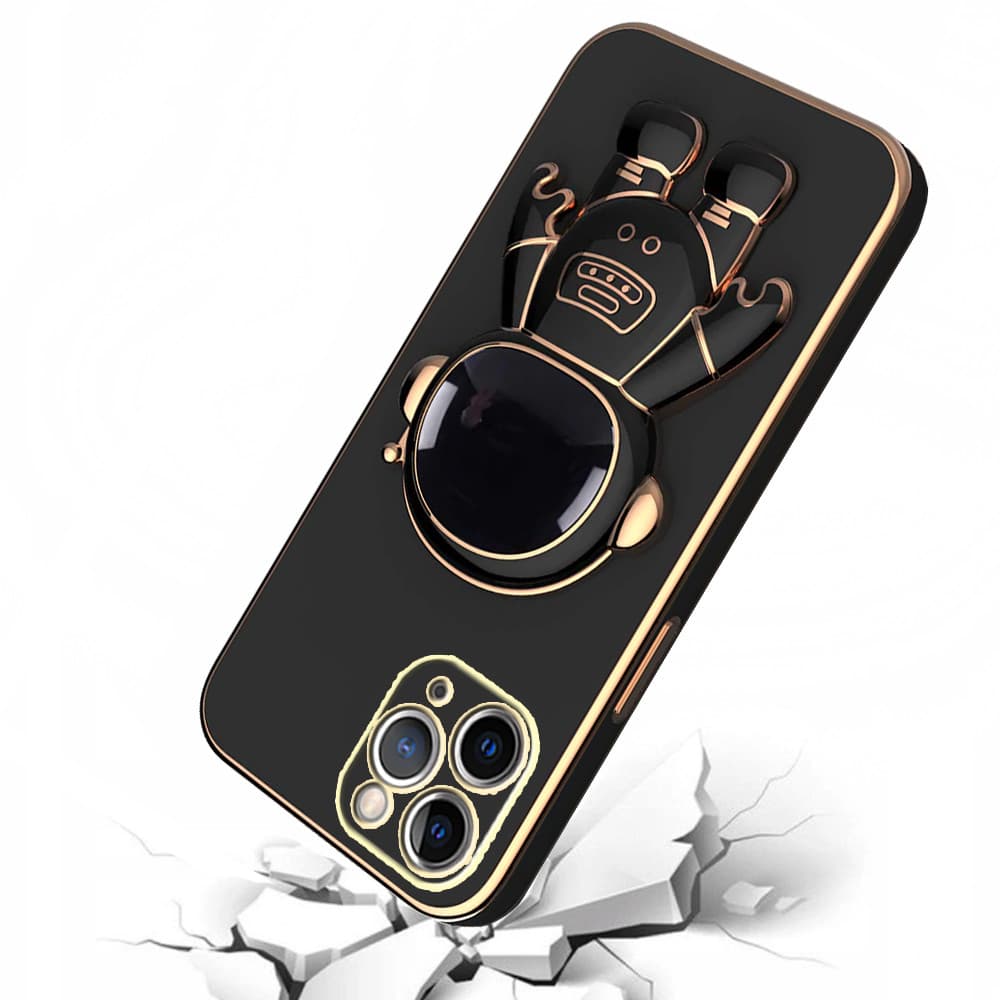 Husa Apple iPhone 15 Pro, Astronaut Case, protectie camera, functie stand expunere, neagra — varianta 3