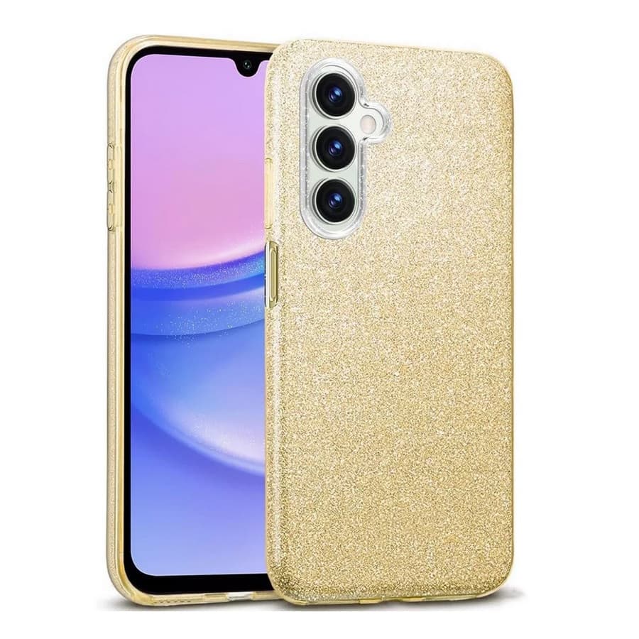 Husa protectie Samsung Galaxy A35, Luxury Glitter, aurie — principală