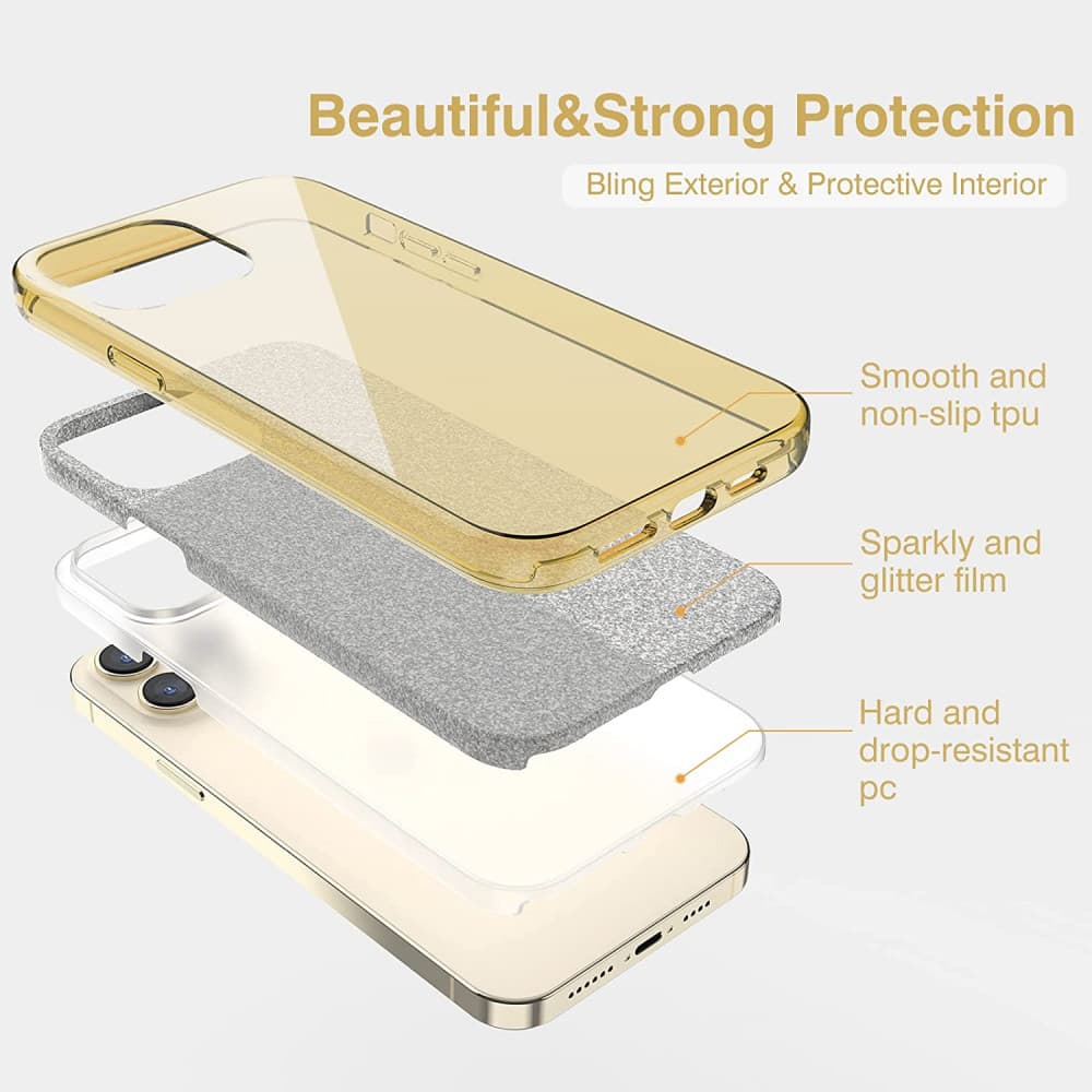Husa protectie Samsung Galaxy A35, Luxury Glitter, aurie — varianta 5