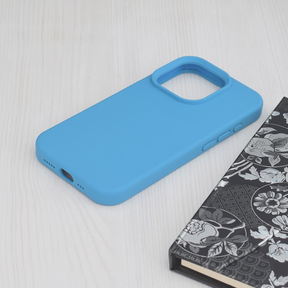 Husa Apple iPhone 15 Pro, Luxury Silicone, catifea in interior, albastra — varianta 2