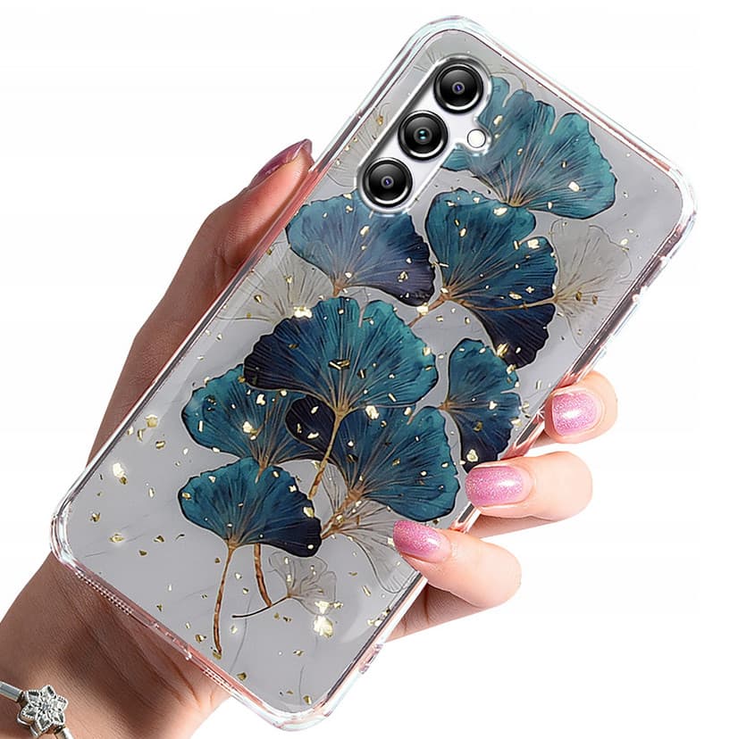 Husa protectie Samsung Galaxy A25, Gold Glam Leaves — principală