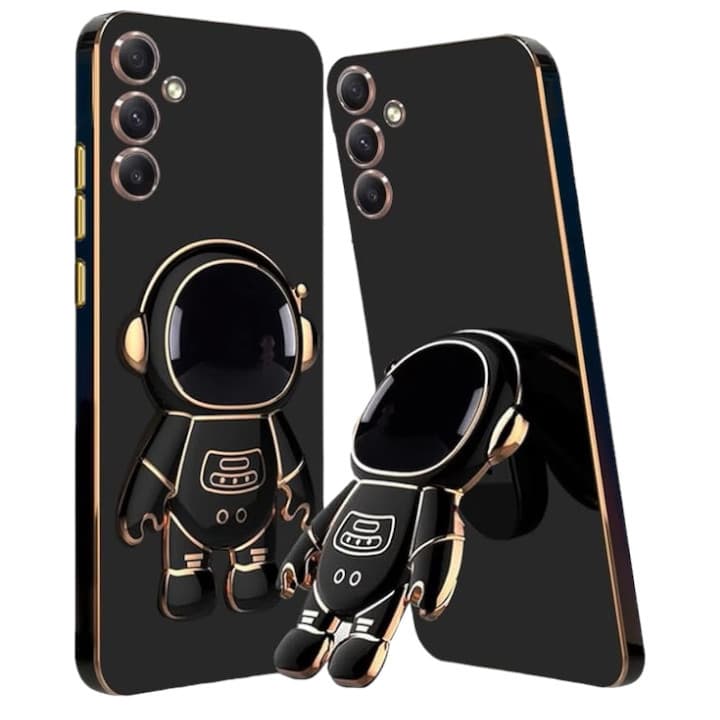 Husa Motorola Moto E22/E22i, Astronaut Case, protectie camera, functie stand expunere, neagra — principală