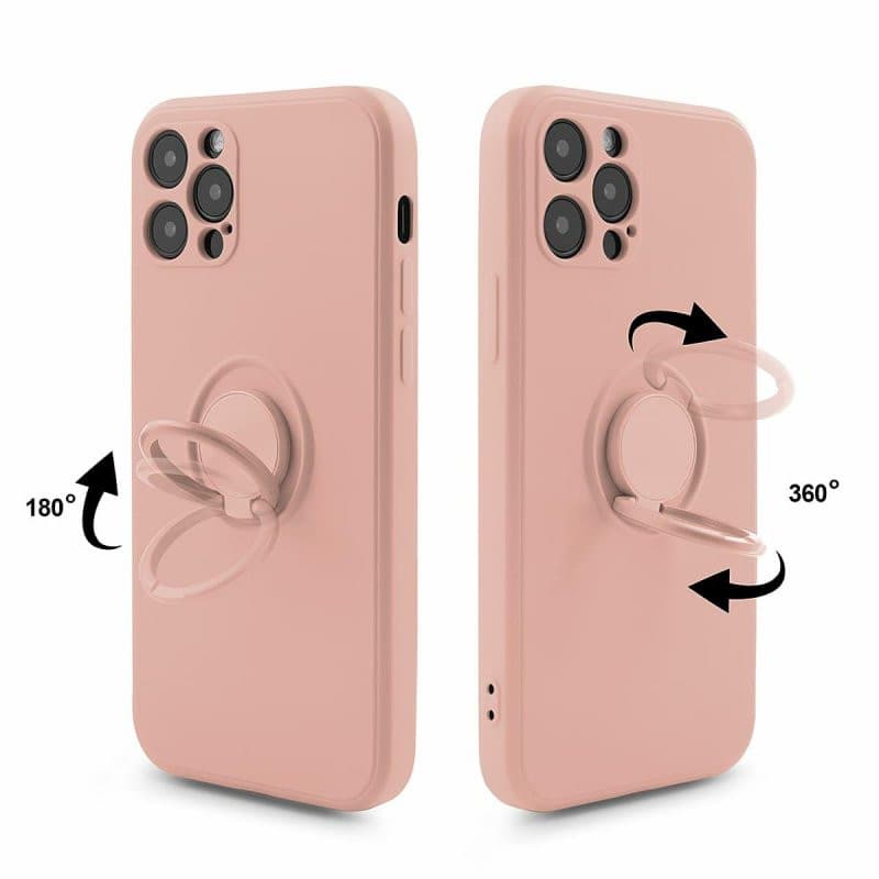 Husa Samsung Galaxy A25, Ring Silicone, inel rotativ, catifea in interior, galbena — varianta 3