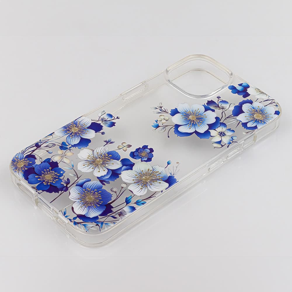 Husa Apple iPhone 12 / iPhone 12 Pro, IMD Print Case, TPU flexibil, transparent, Floral — varianta 3