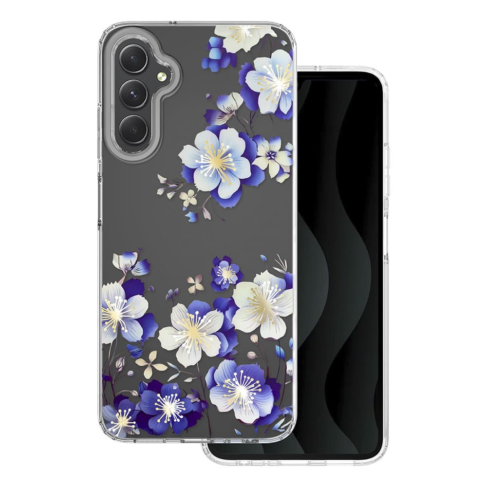 Husa Samsung Galaxy A13 5G / A04s, IMD Print Case, TPU flexibil, transparent, Floral — principală