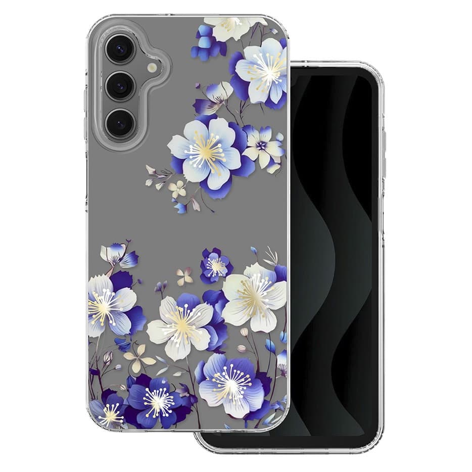 Husa Samsung Galaxy A25, IMD Print Case, TPU flexibil, transparent, Floral — principală