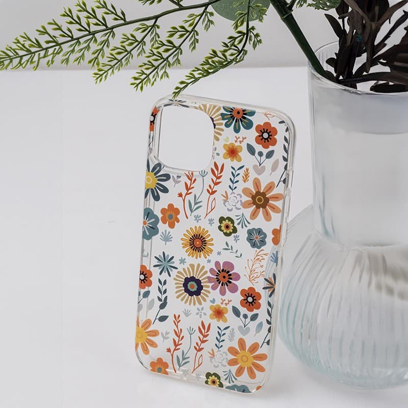 Husa Apple iPhone 14 / iPhone 13, IMD Print Case, TPU flexibil, transparent, Field — varianta 2