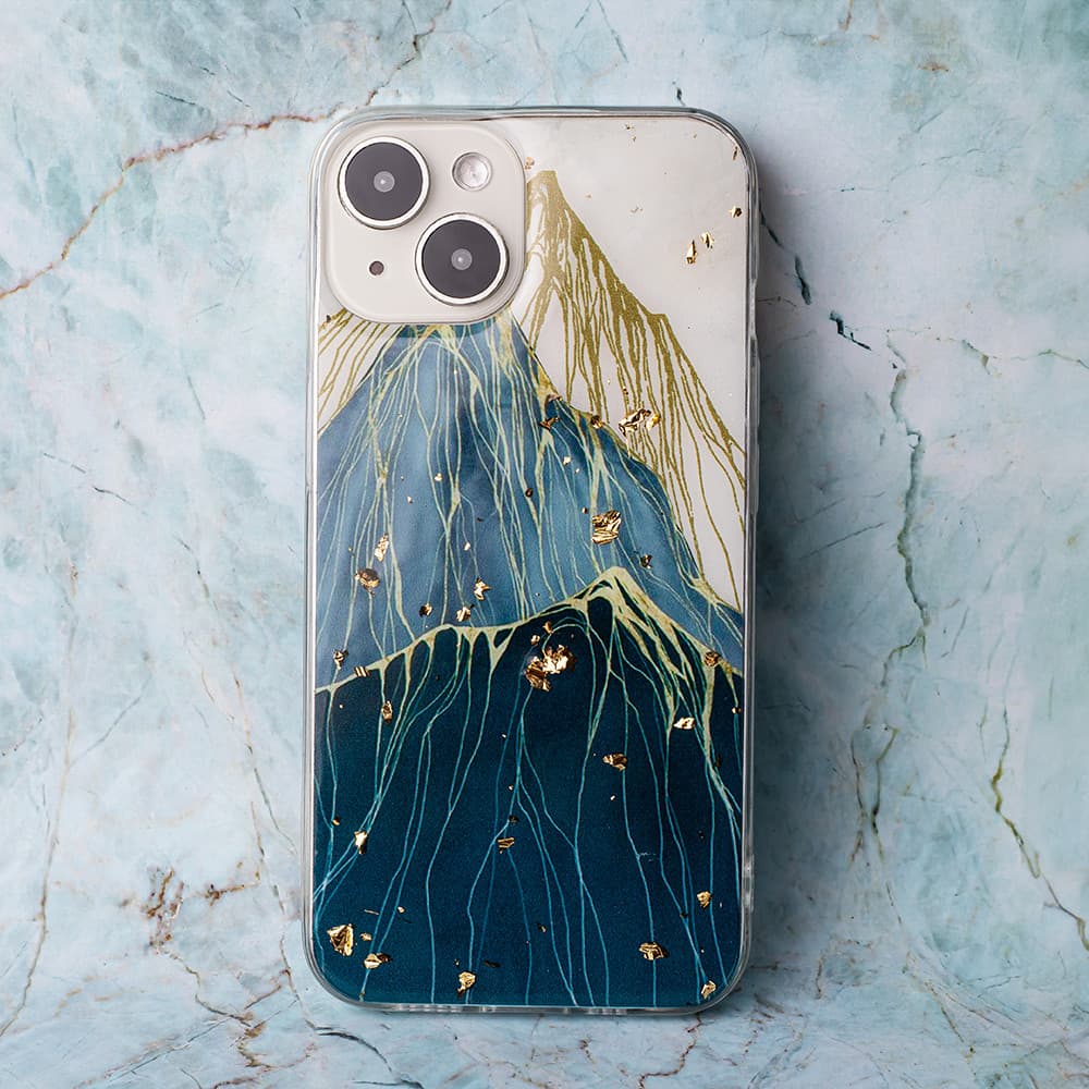 Husa Apple iPhone 15 Pro, Gold Glam, Mountain — 5
