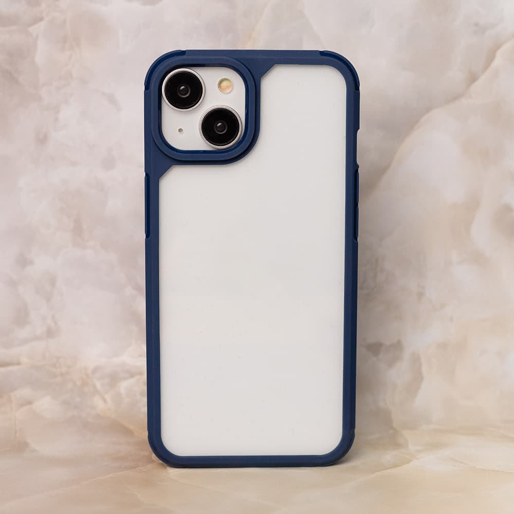 Husa protectie Apple iPhone 14 Pro Max, Color Shock TPU, margini antisoc, spate transparent, albastru — varianta 3
