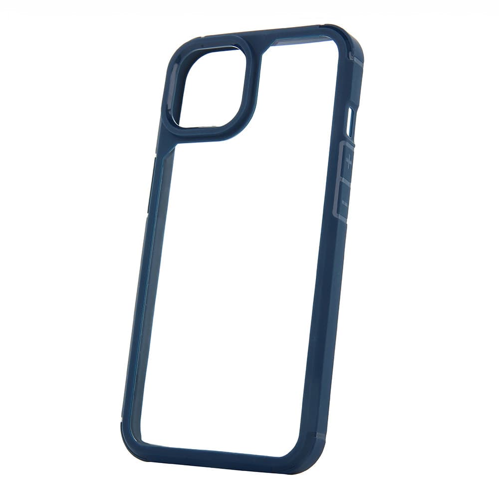 Husa protectie Apple iPhone 14 Pro Max, Color Shock TPU, margini antisoc, spate transparent, albastru — varianta 4