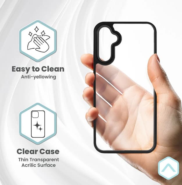 Husa protectie Samsung Galaxy A25, Color Shock TPU, margini antisoc, spate transparent, albastru inchis — 3