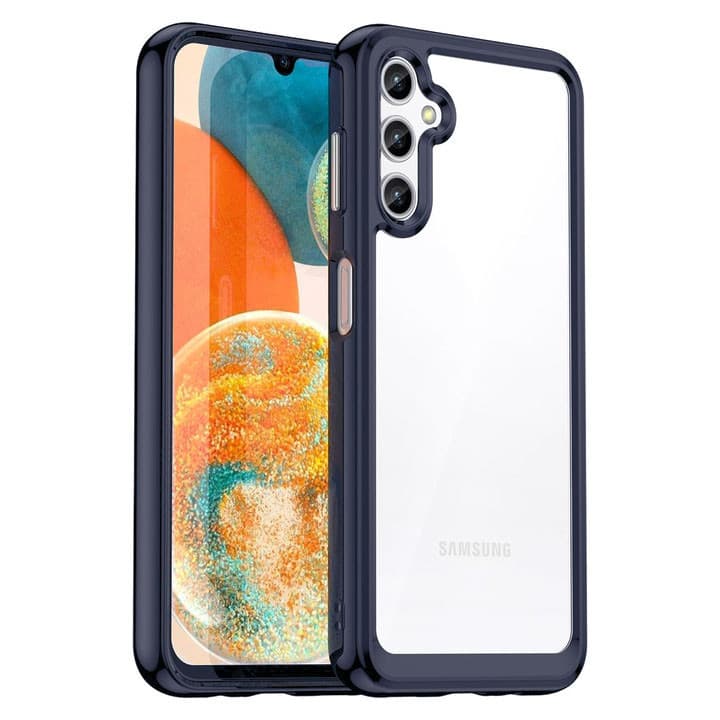 Husa protectie Samsung Galaxy A25, Color Shock TPU, margini antisoc, spate transparent, gri