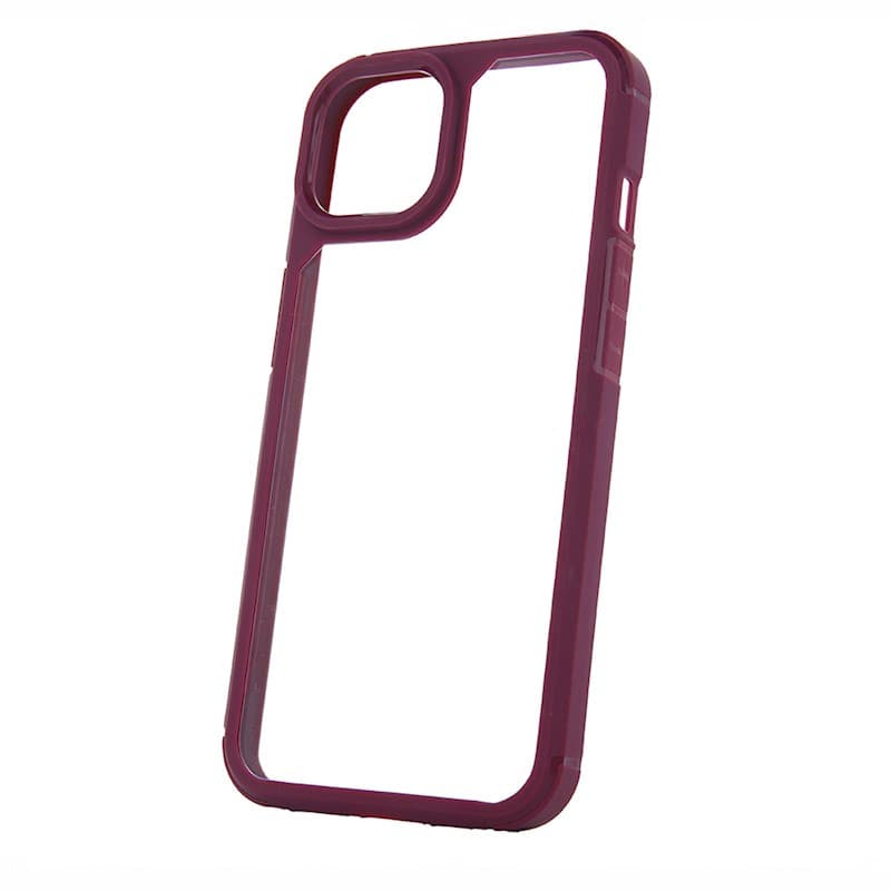 Husa protectie Apple iPhone 14 Pro, Color Shock TPU, margini antisoc, spate transparent, burgundy — varianta 4