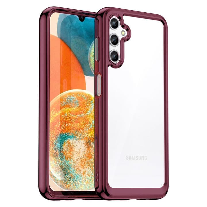 Husa protectie Samsung Galaxy A15, Color Shock TPU, margini antisoc, spate transparent, burgundy — principală