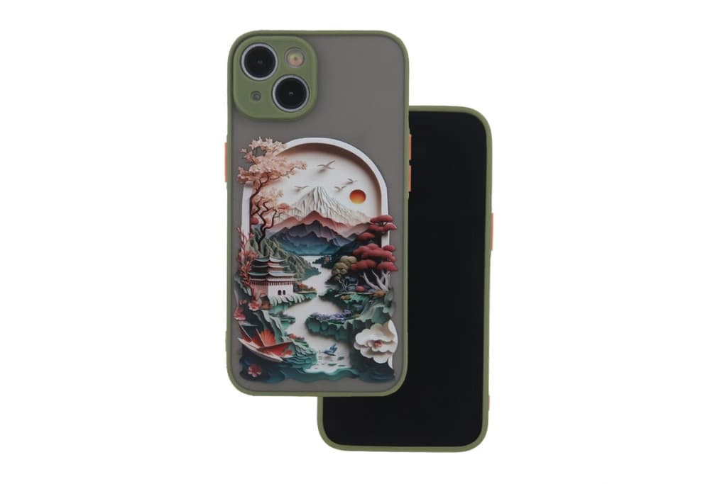 Husa Samsung Galaxy A35, Ultra Trendy, protectie camera, TPU + PC, margini verzi — varianta 3