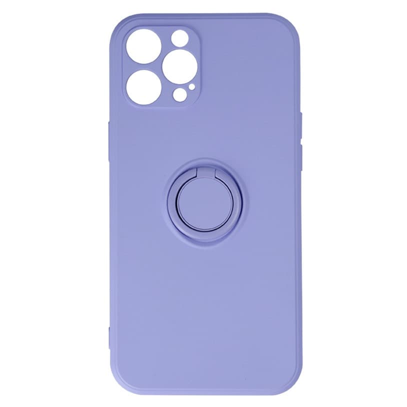 Husa Apple iPhone 16, Ring Silicone, suport sustinere rotativ, catifea in interior, mov — principală