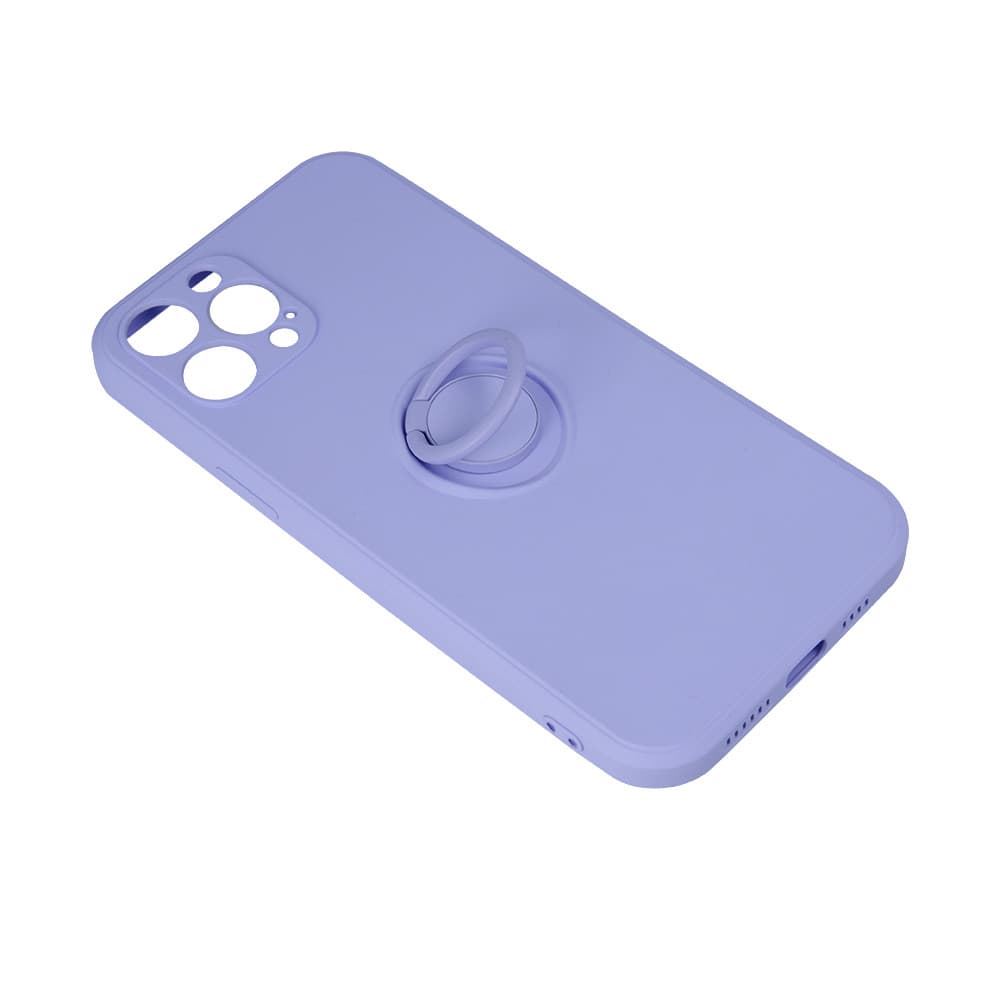 Husa Apple iPhone 16, Ring Silicone, suport sustinere rotativ, catifea in interior, mov — varianta 2