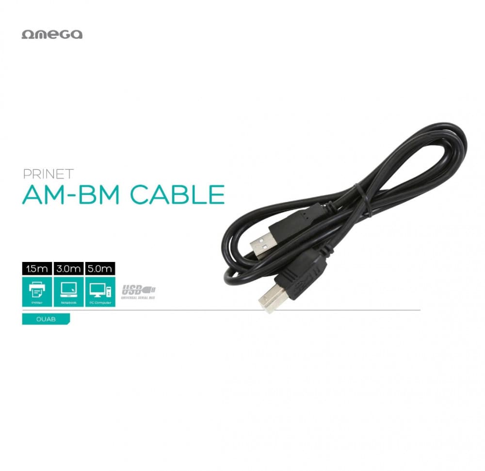 Cablu Omega AM-BM pentru imprimanta, USB 2.0, lungime 3 m — varianta 3