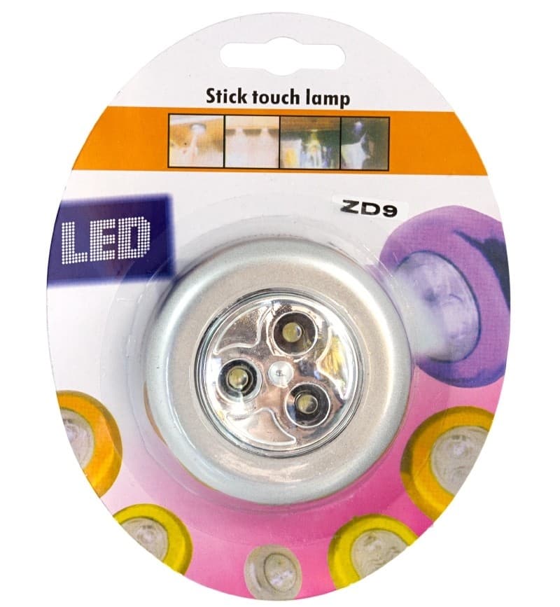 Mini lampa cu 3 LED-uri ZD9, functionare prin apasare — varianta 4