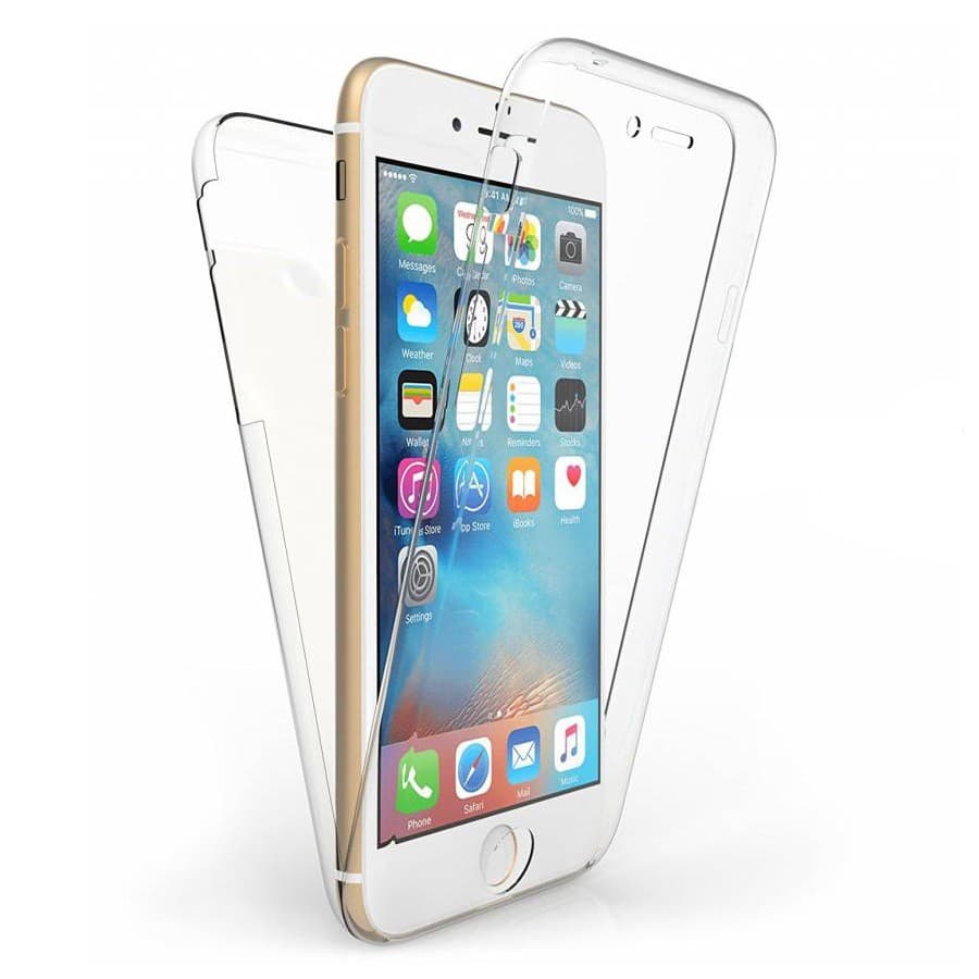 Husa protectie iPhone 7/8 (fata + spate) Fully PC & PET 360°, transparenta — principală
