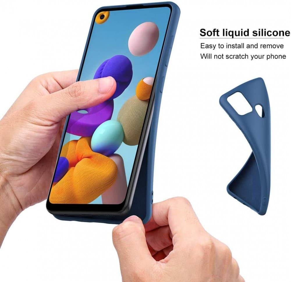 Husa Liquid Silicone Case pentru Apple iPhone 7/8, interior microfibra, albastra — varianta 3