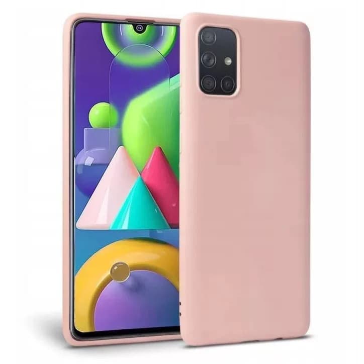 Husa Liquid Silicone Case pentru Samsung Galaxy A41, interior microfibra, roz pal — principală