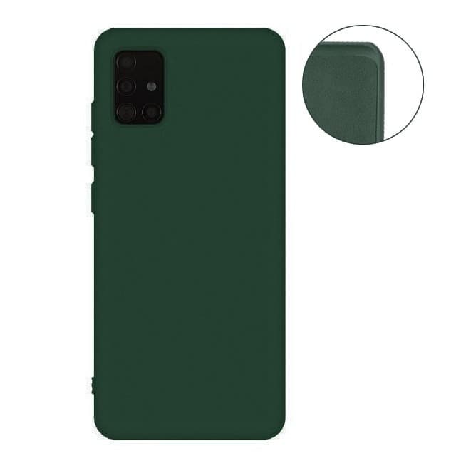 Husa Liquid Silicone Case pentru Samsung Galaxy A41, interior microfibra, forrest green — principală