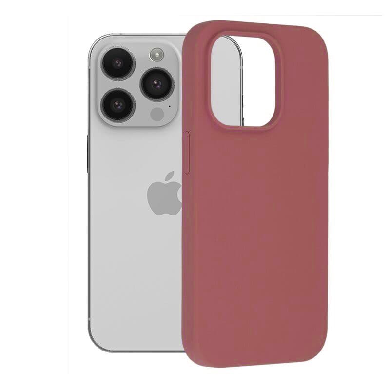 Husa Apple iPhone 14 Pro, Luxury Silicone, catifea in interior, rosu burgundy — principală