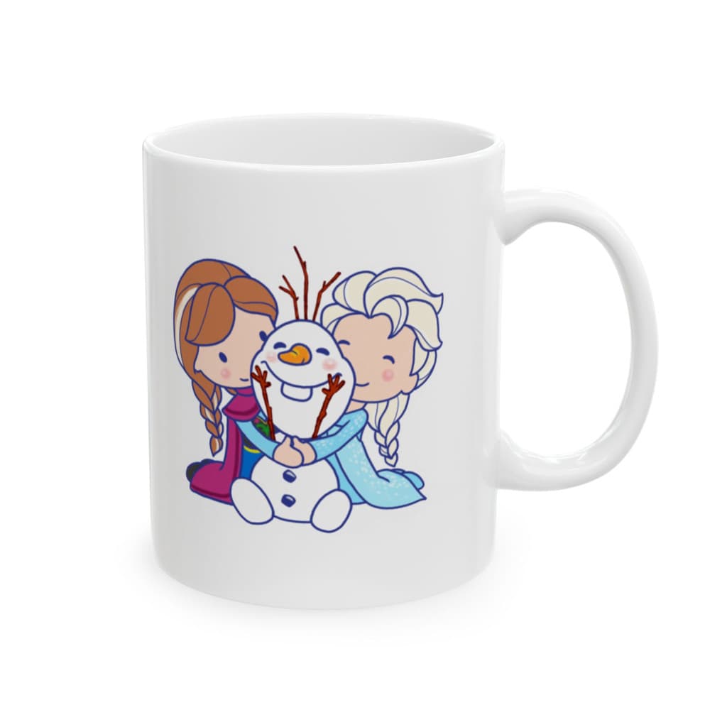 Cana ceramica personalizata, design Frozen, 330 ml, alba — principală