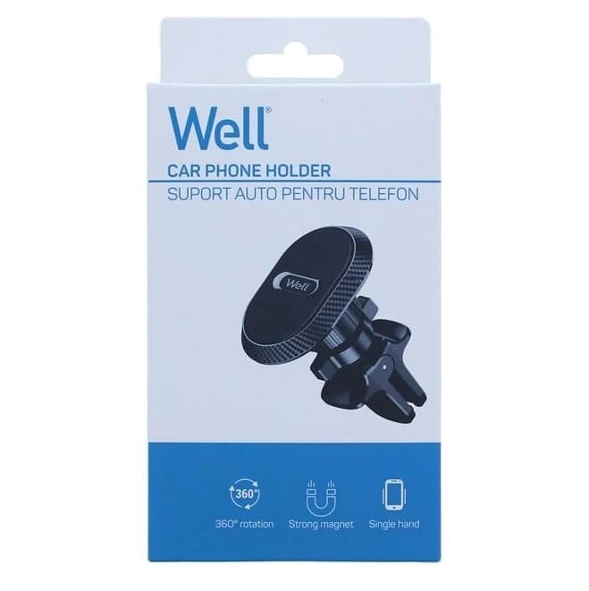 Suport auto magnetic Well, prindere la ventilatie, negru — varianta 3