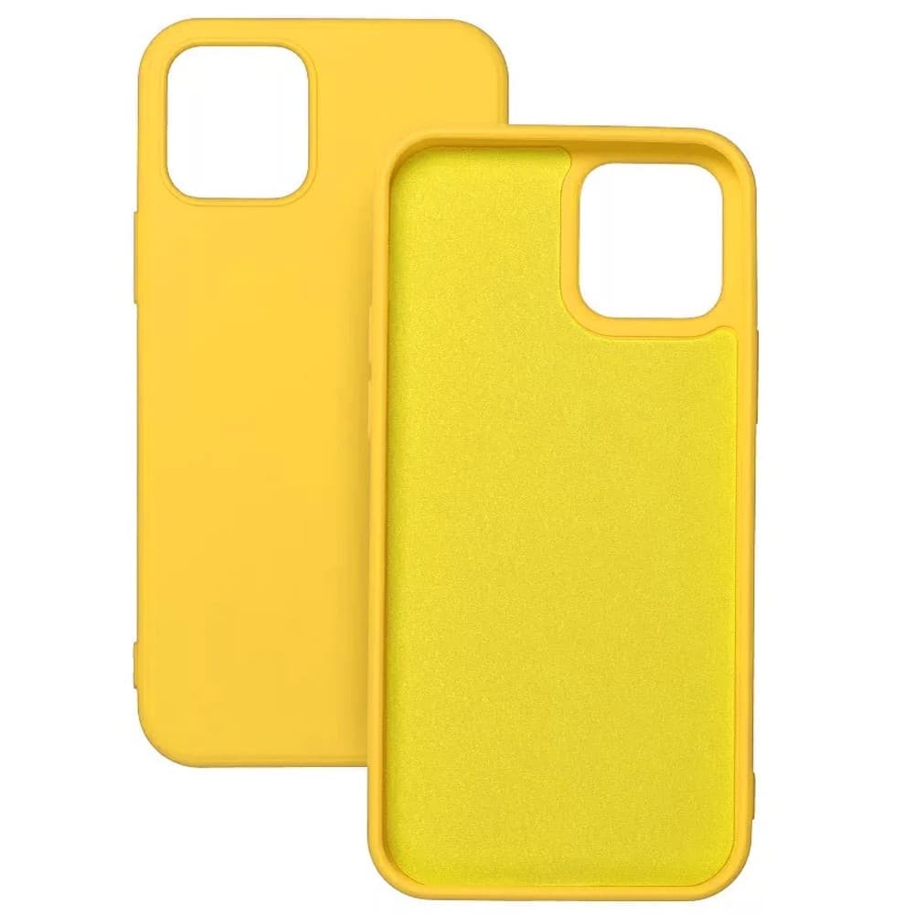 Husa Liquid Silicone Case pentru Samsung Galaxy A42 5G, interior microfibra, galbena — principală