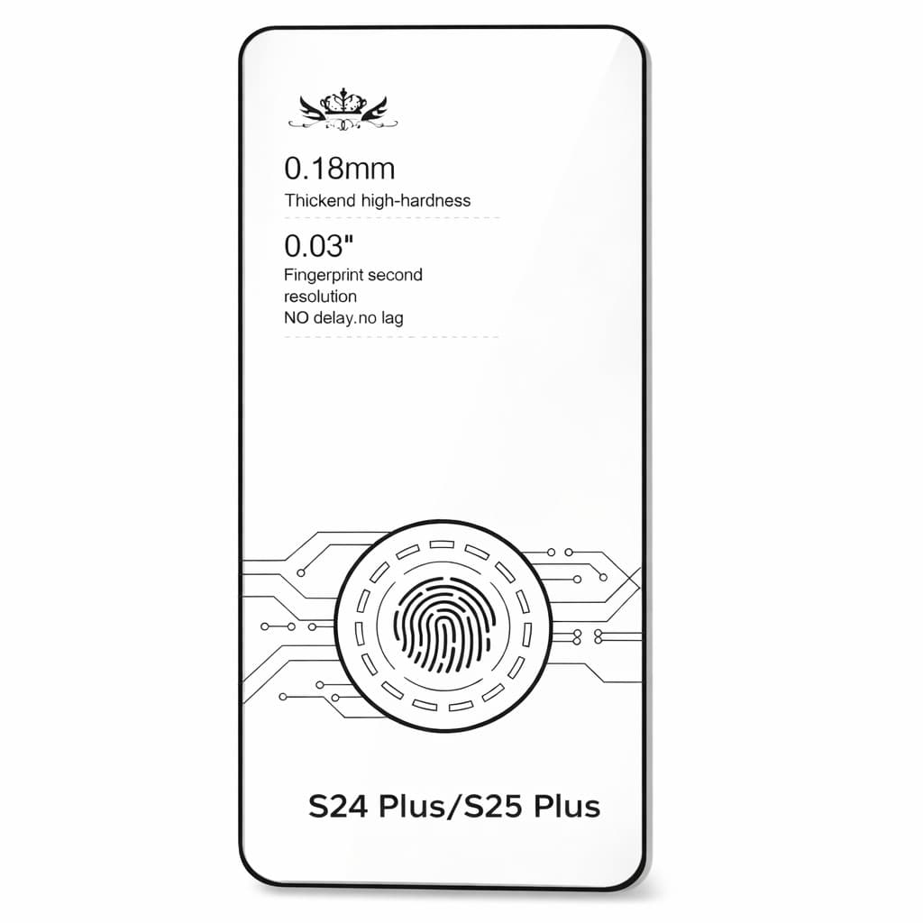 Folie sticla Samsung Galaxy S24 Plus, Full Glue, deblocare amprenta, premium, 0.18 mm, margini negre — principală