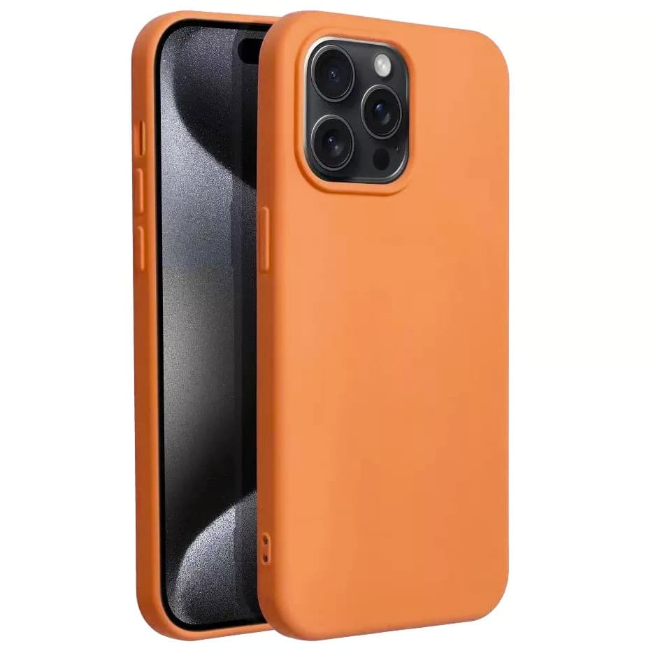 Husa Apple iPhone 16 Pro, Luxury Silicone, catifea in interior, portocalie — principală