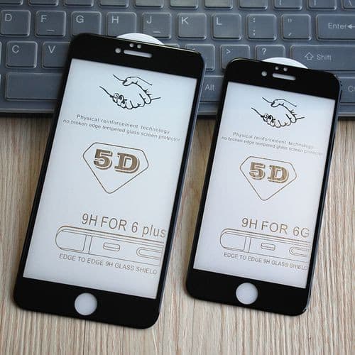 Folie de sticla Apple iPhone 6/6S, Full Glue 5D, margini negre — varianta 2