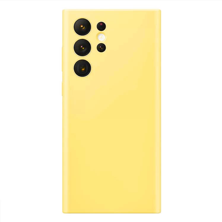 Husa Samsung Galaxy S24 Ultra, Luxury Silicone, catifea in interior, protectie camere, galbena — principală