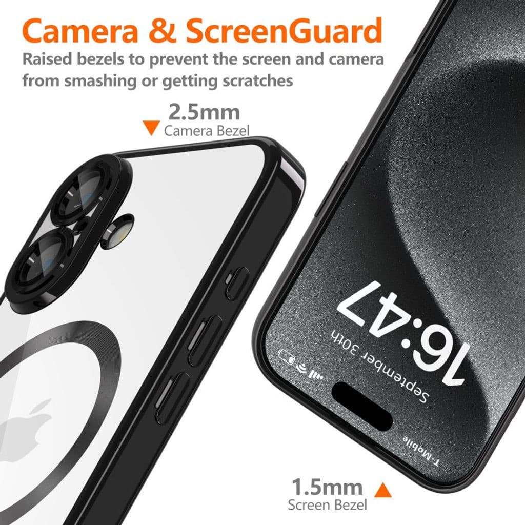 Husa Apple iPhone 17 Pro, Magsafe Electroplating TPU, protectie camera, margini negre — varianta 5