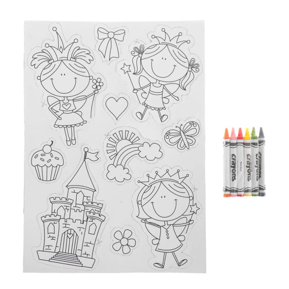 Set magneti de frigider de colorat - Printesa in castel — varianta 2