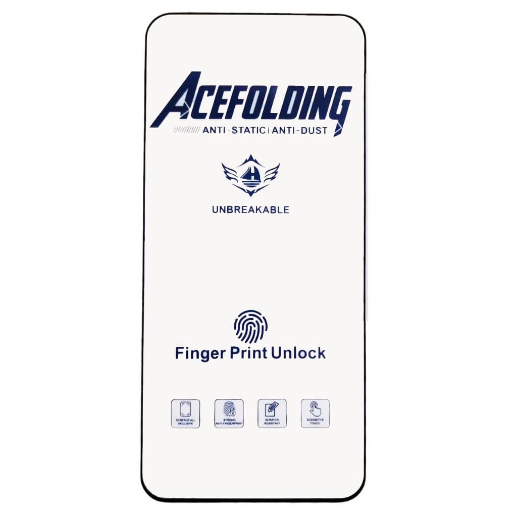 Folie de sticla Samsung Galaxy S21 Plus, ACE Folding Full Glue, deblocare amprenta, margini negre — principală