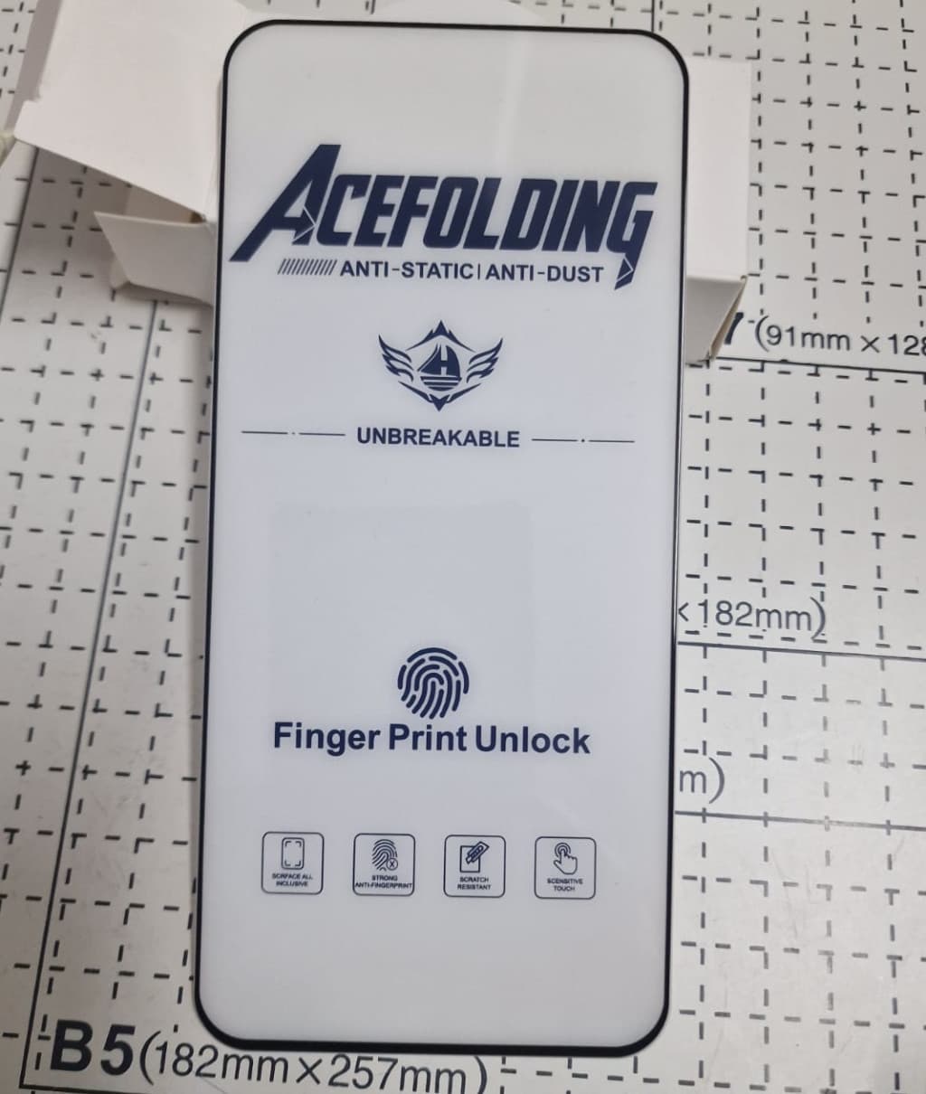 Folie de sticla Samsung Galaxy S21 Plus, ACE Folding Full Glue, deblocare amprenta, margini negre — varianta 4