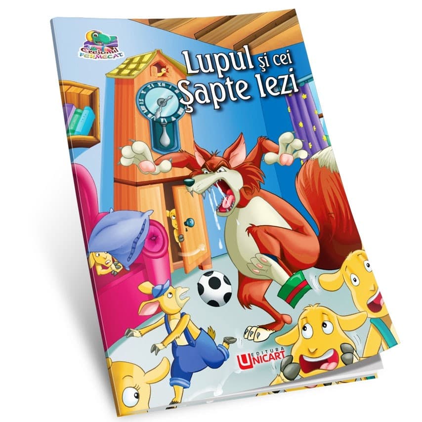 Carte de citit si colorat, editura Unicart, Lupul si cei sapte iezi — principală