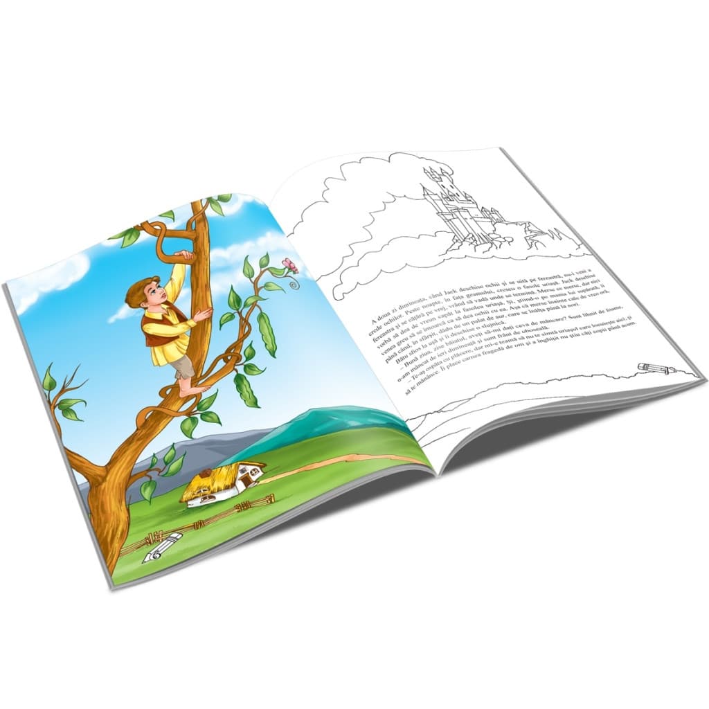 Carte de citit si colorat A5, editura Unicart, Jack si vrejul de fasole — 2